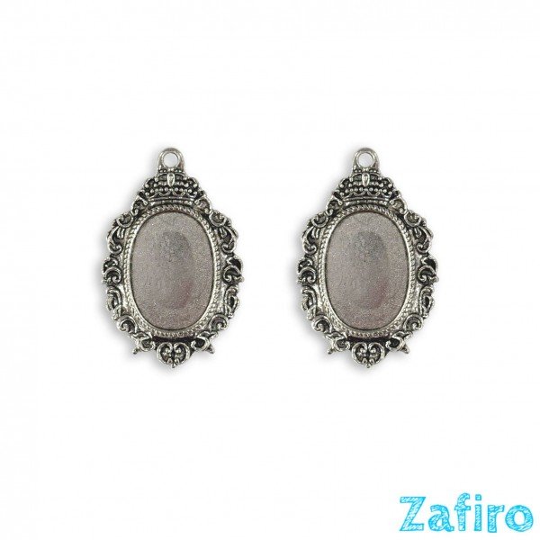 Base de camafeo ovalado 20 x 28mm doble cara