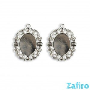 Base de camafeo ovalado 24 x 30mm doble cara