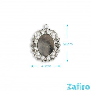 Base de camafeo ovalado 24 x 30mm doble cara