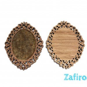 Base de camafeo ovalado 30 x 40mm de madera